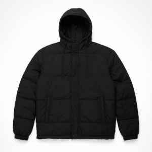 Black Hooded Winter Jacket for Men