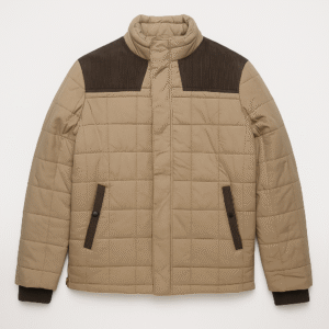 Men’s Stylish Quilted Brown Hooded Winter Jacket