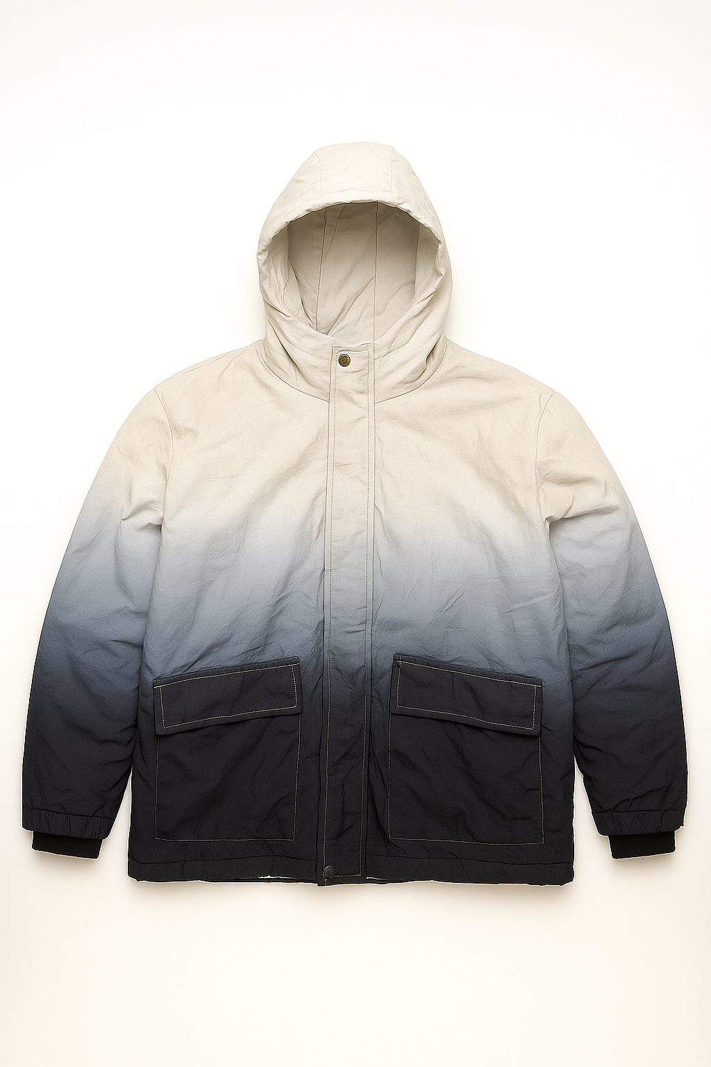 Black and Grey Hooded Winter Jacket for Men