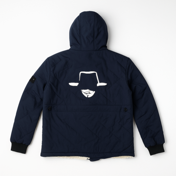 Stylish Navy Blue Winter Hooded Jacket with Warm Fur Lining