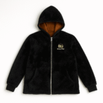 Men’s Stylish Black Winter Hooded Jacket | Warm & Soft Fur Innerwear | Zipper Closure