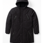 Men’s Premium Black Hooded Winter Jacket – Warm & Stylish Long Coat for Cold Weather