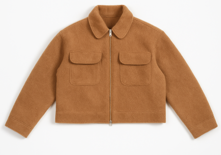 Premium Woolen Brown Winter Coat for Men | Warm & Stylish Full Sleeve Zip Jacket