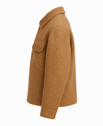 Premium Woolen Brown Winter Coat for Men | Warm & Stylish Full Sleeve Zip Jacket