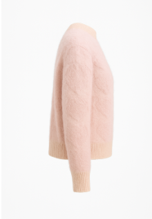 Soft Pink Woolen Heart Pattern Sweater for Women | Stylish Winter Wear Pullover