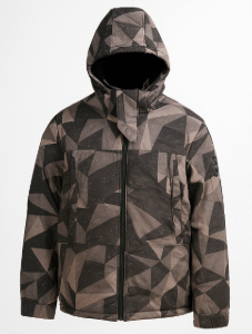 Stylish Geometric Print Winter Jacket for Men | Warm Hooded Puffer Jacket