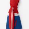 Stylish Red & Blue Color-Blocked Winter Jacket for Boys | Warm Hooded Windcheater with Zipper & Pockets