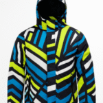 Trendy Multicolor Geometric Printed Winter Hooded Jacket for Men | Stylish Warm Wear