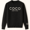 Stylish Black Winter Sweater for Women | COCO Printed Round Neck Pullover